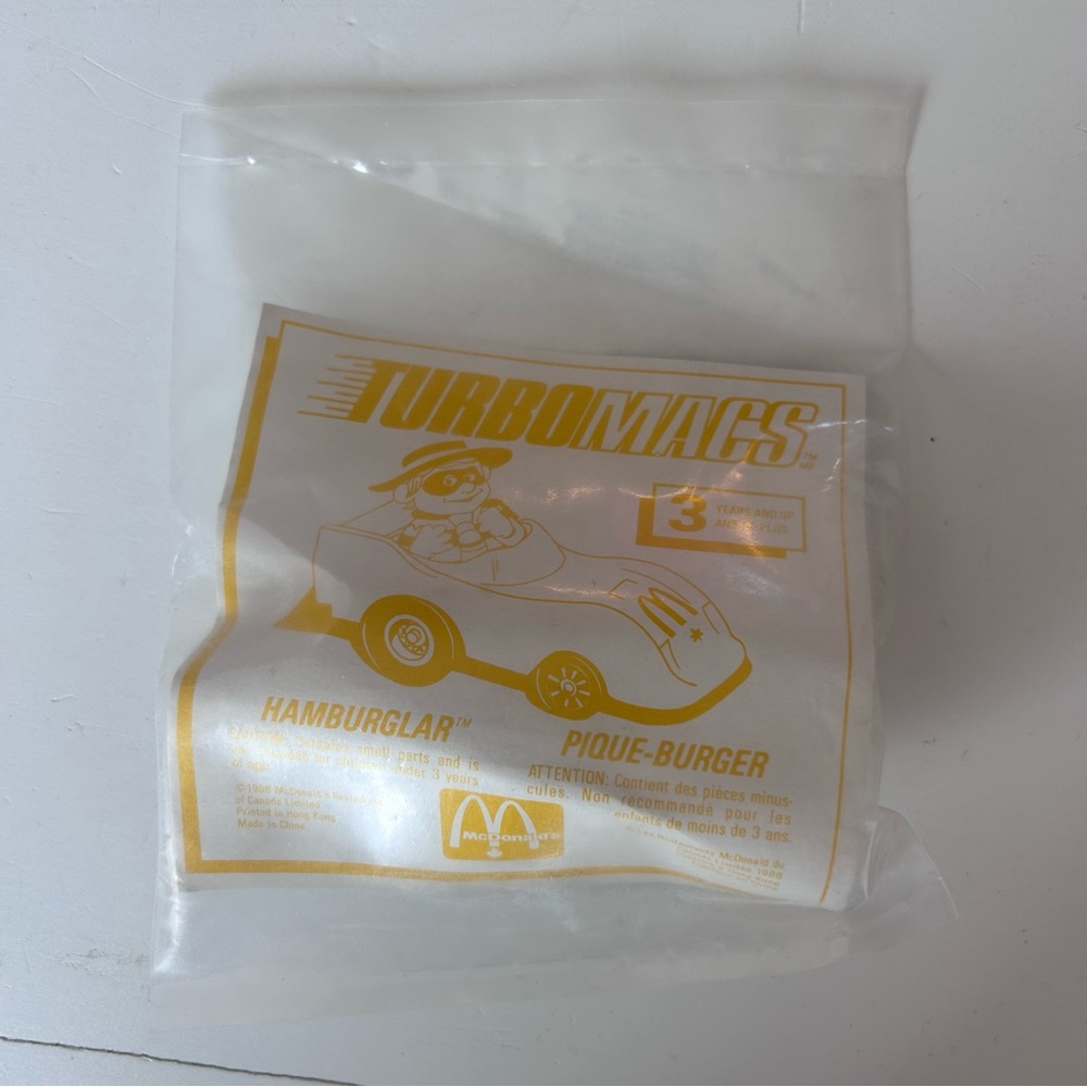 Vintage ‘88 McDonald's TurboMacs Hamburglar Racer Happy Meal Toy
